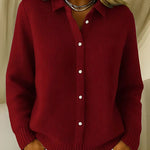 Long Sleeve Collared Button Up Cardigan for women, view 3