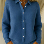 Long Sleeve Collared Button Up Cardigan for women, view 4