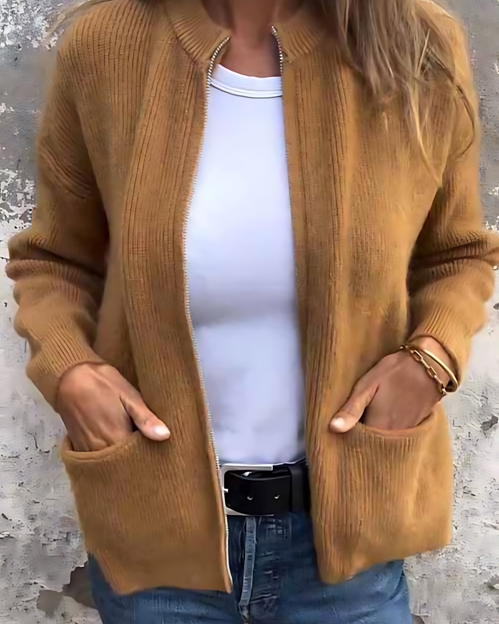 Long Sleeve Button Up Knit Cardigan for women, view 2