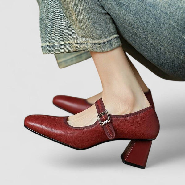 Carol women's square-toe mid-heel mary jane shoes