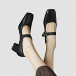 Carol women's square-toe mid-heel mary jane shoes