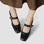 Carol women's square-toe mid-heel mary jane shoes