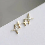 Star Earrings with Zirconia in Gold