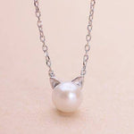 Pearl Cat Necklace with Bonus Earrings + Ring