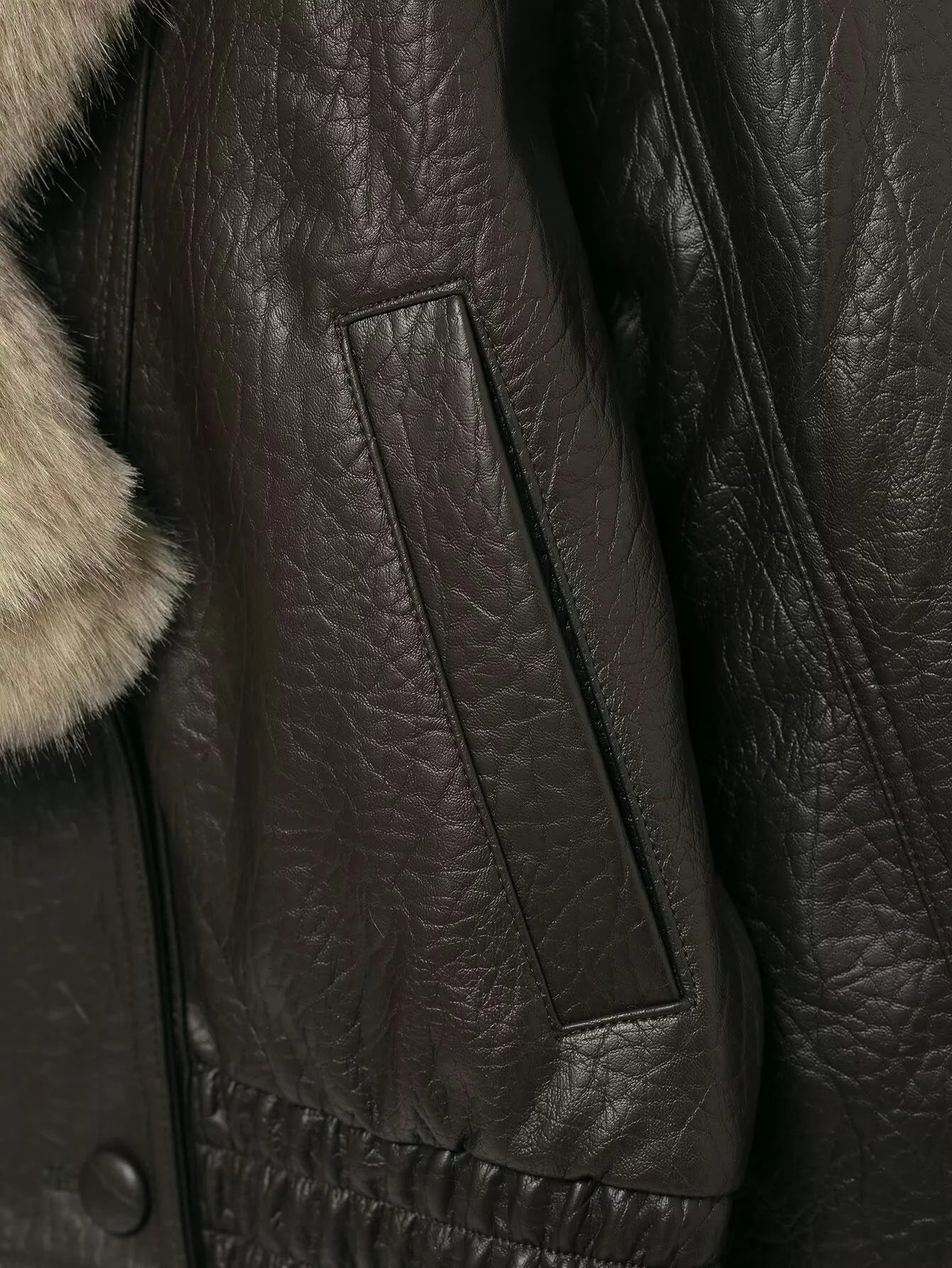Faux Fur Collar Oversized Jacket for women, view 11