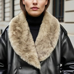 Faux Fur Collar Oversized Jacket for women, view 4