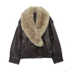 Faux Fur Collar Oversized Jacket for women, view 5