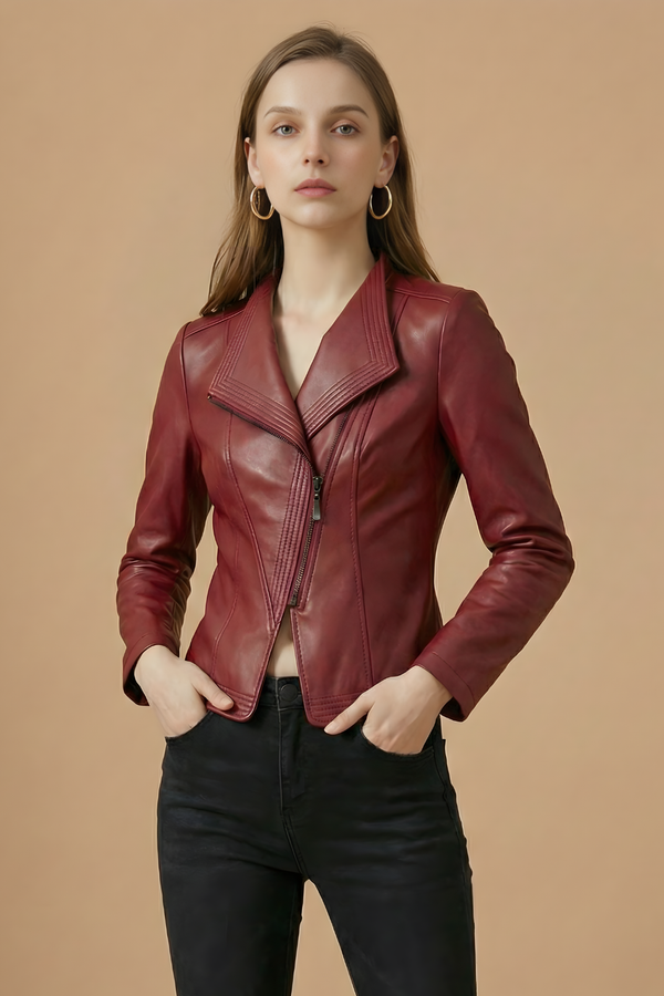 Fitted Asymmetric Zip Jacket for women