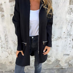 Zip Up Long Sleeve Knit Cardigan for women, view 2