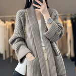 Ribbed Knit Open Front Cardigan for women, view 3