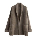 Ribbed Knit Open Front Cardigan for women, view 8