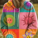 Prudence patchwork sun-face hoodie