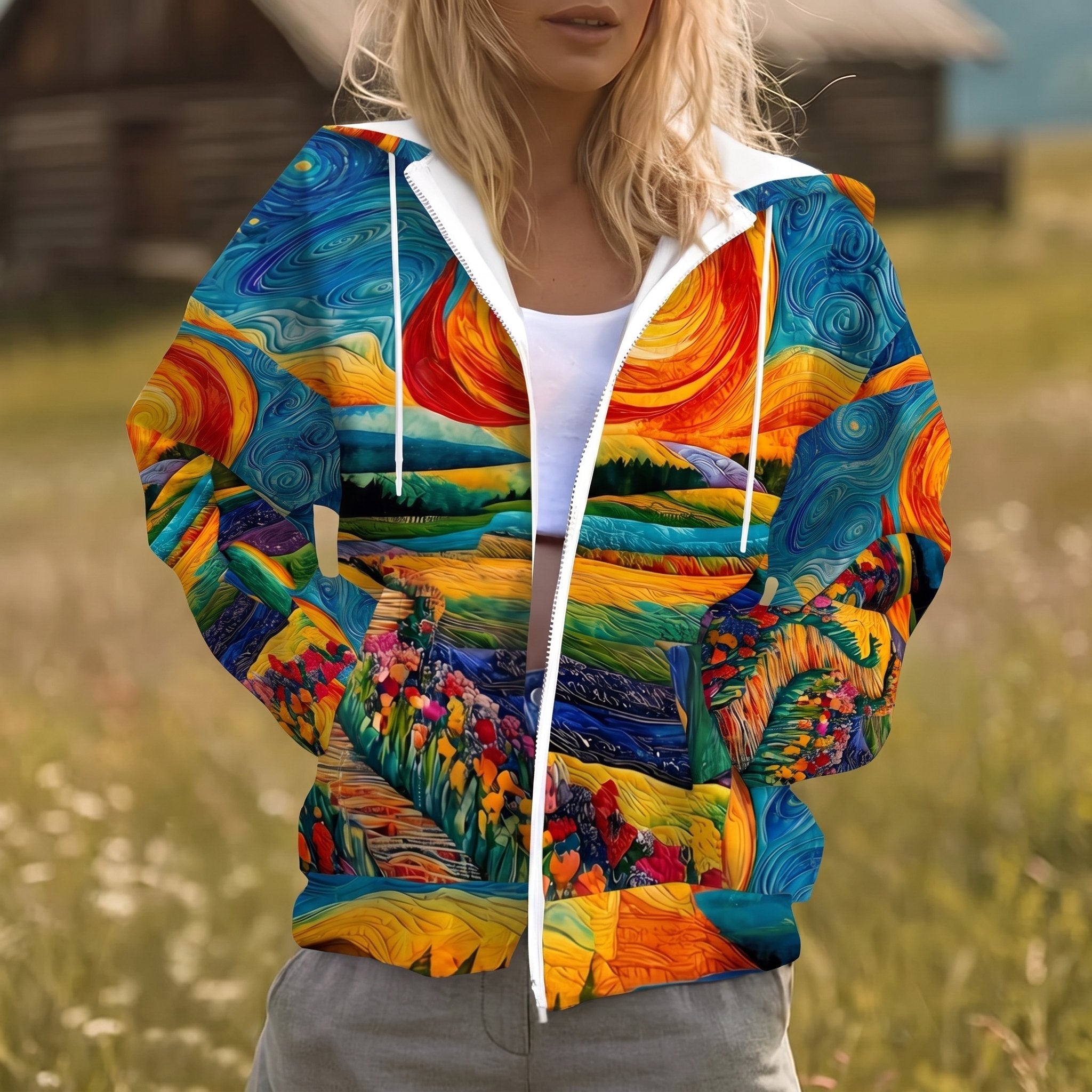 Charlotte sunset zip hoodie