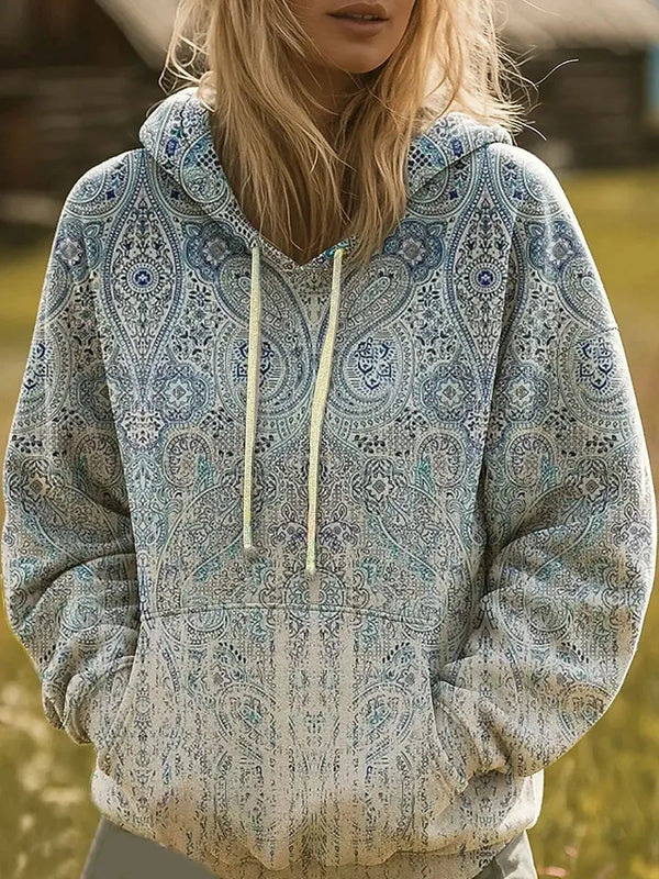 Olivia blue paisley hoodie