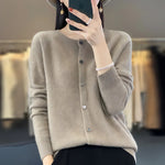 Button Up Crew Neck Knit Cardigan for women, view 12