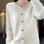 Button Up Crew Neck Knit Cardigan for women, view 4