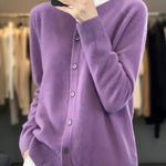 Button Up Crew Neck Knit Cardigan for women, view 5