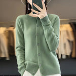 Button Up Crew Neck Knit Cardigan for women, view 9