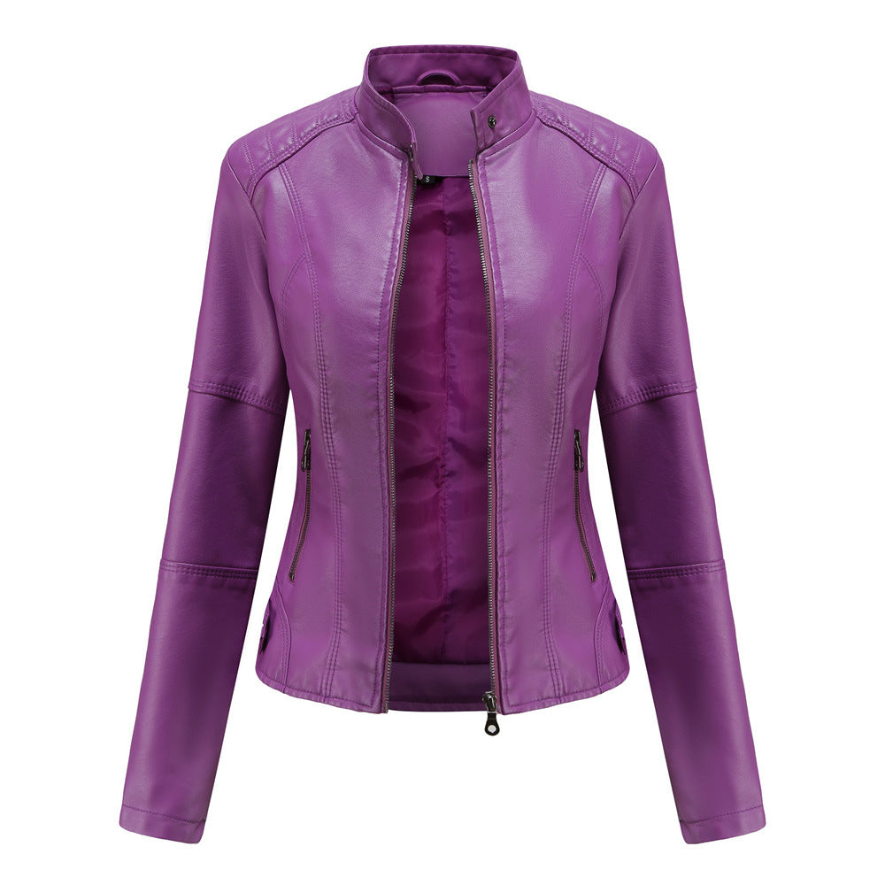 Essential Faux Leather Biker Jacket for women, view 7