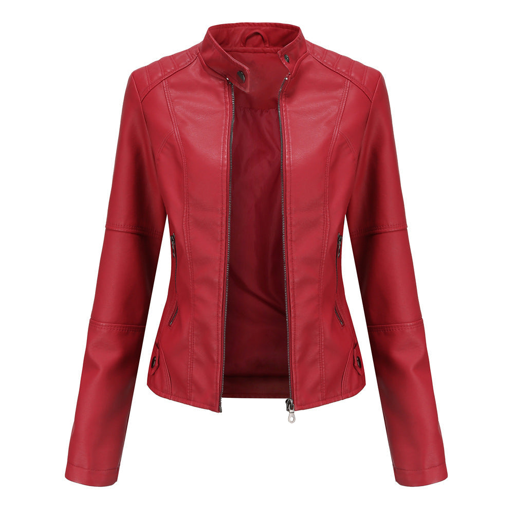 Essential Faux Leather Biker Jacket for women, view 10