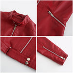 Cropped Faux Leather Moto Jacket for women, view 9